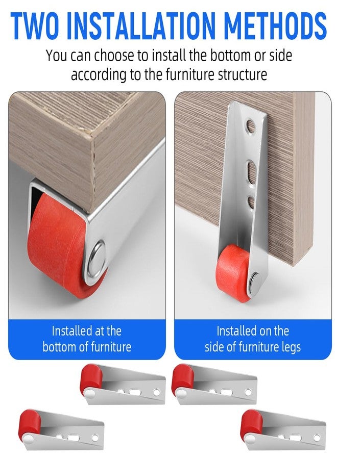 Serplex عجلات سيربلكس® الصلبة للأبواب الثقيلة، عجلات معدنية متينة، عجلات ثابتة صامتة ببرغي، طولها 2.68 بوصة، عجلات شديدة التحمل، عبوة من 4 قطع - Image 4